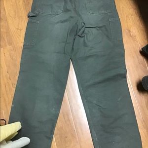 Carhartt Mens Heavy Duty Green Dungaree Work Pants